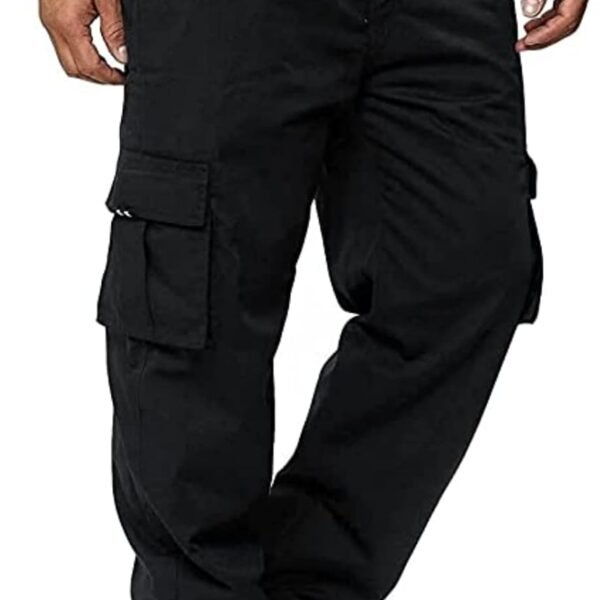 Striped Cargo Pants for Men with Flap Pockets