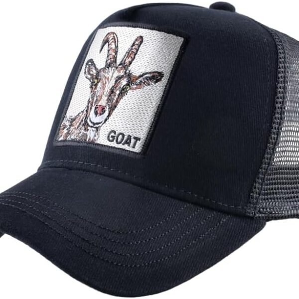 Animal Patch Mesh Trucker Cap with Snapback Closure