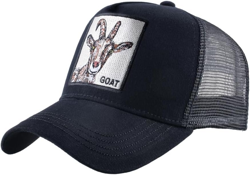 Animal Patch Mesh Trucker Cap with Snapback Closure