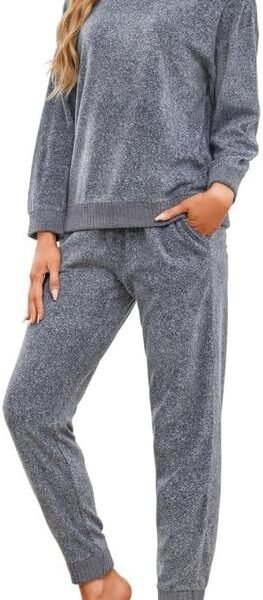 Women's Lightweight Fleece Pullover and Jogger Pajama Set