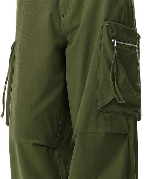 Parachute Cargo Pants for Women with Zipper Closure