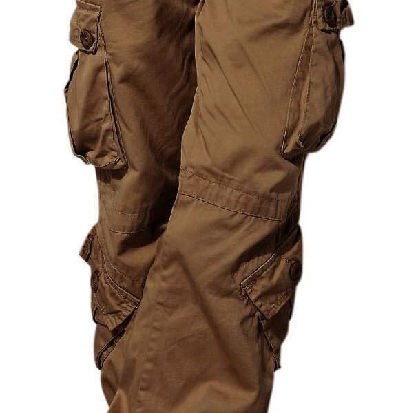 Regular Fit Cargo Pants for Men with Eight Pockets