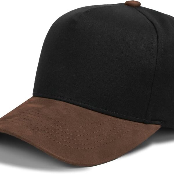 Cotton Suede Brim Snapback Cap with Two Tone Style