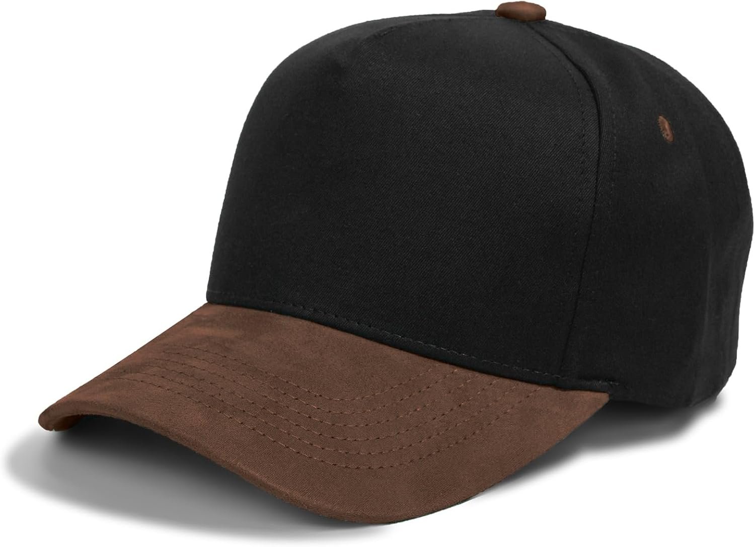 Cotton Suede Brim Snapback Cap with Two Tone Style
