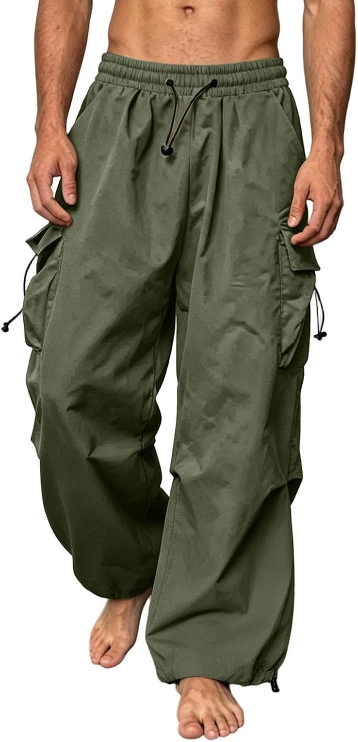 Parachute Cargo Pants for Men with Adjustable Ankles
