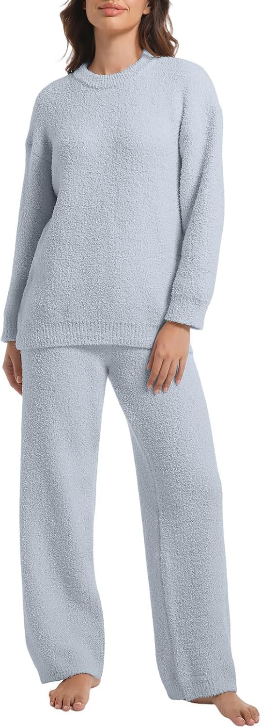 Women's Fleece Knit Sweater and Long Pants Pajama Set