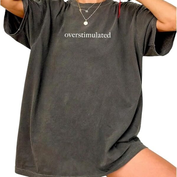 Oversized Graphic T Shirt for Women with Letter Print