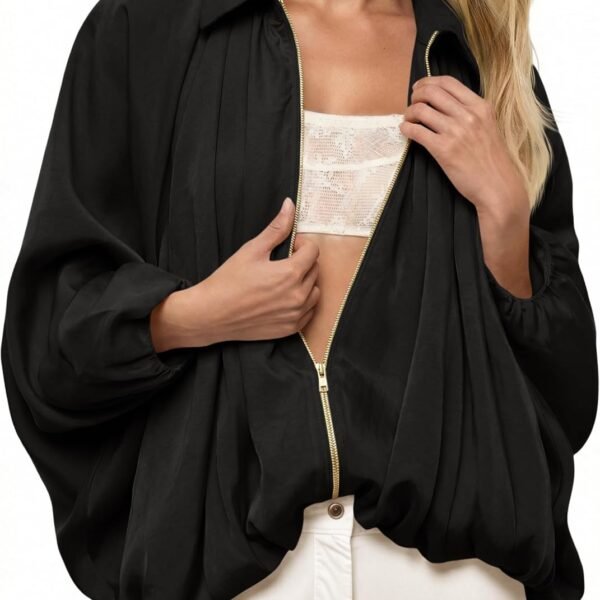 Bomber Jacket with Varying Fabric Composition