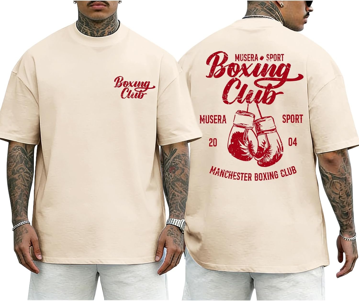 Boxing Graphic Oversized T Shirt for Men