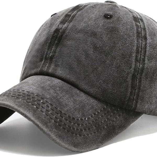 Vintage Washed Distressed Baseball Cap with Adjustable Closure